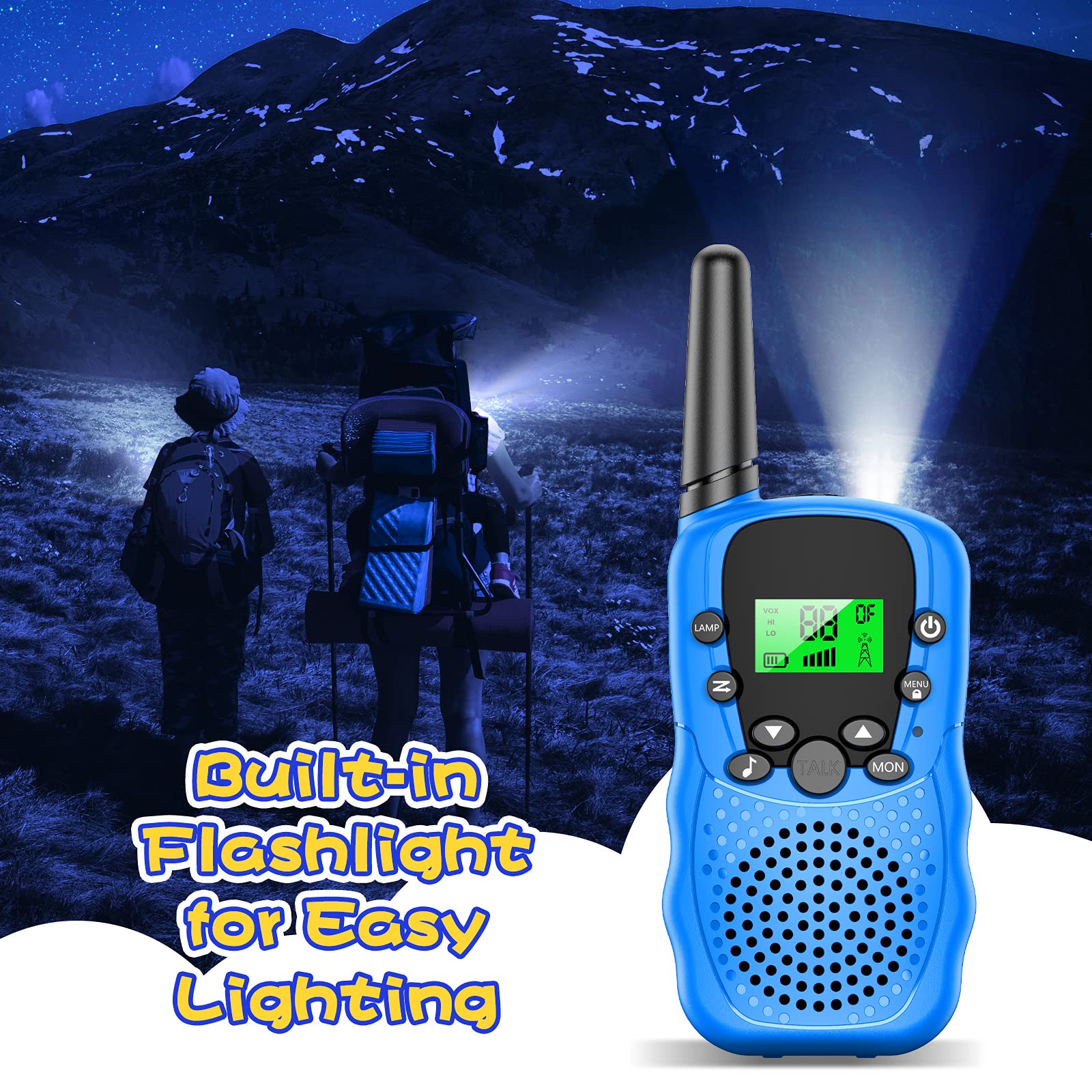 3 Pack Kids Walkie Talkies - Long Range Two Way Radios for Boys & Girls Ages 3-9 | Outdoor Adventure Toys, Easter & Birthday Gifts for Children | Perfect for Camping, Hiking & Backyard Play