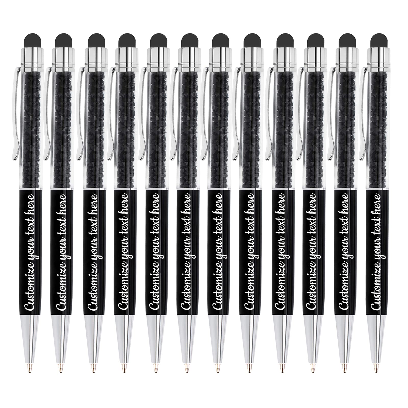 Custom Engraved Ballpoint Pens Bulk - Personalized Name & Message Stylus Pens for Business, Office, Graduation - Unique Christmas & Birthday Gifts for Men & Women - Perfect for Corporate Events, School Awards & Special Occasions