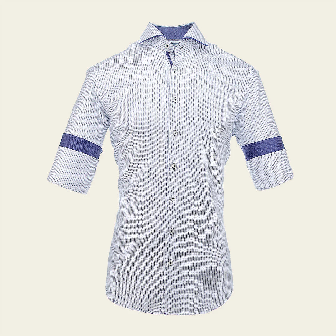 CM0S012 Men's Navy Blue Cotton Paisley Print Casual Shirt - Soft, Stylish & Comfortable for Everyday Wear, Office, and Outdoor Activities