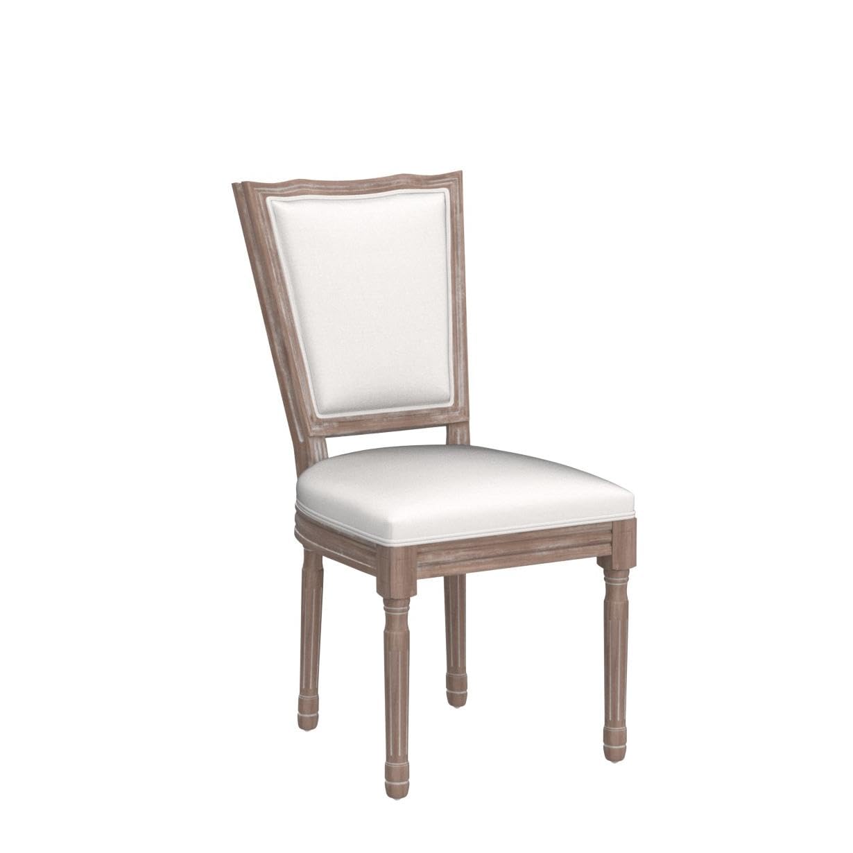 Virabit French Decor Dining Chairs Set of 4 - Louis XVI Style Solid Wood Square Back Chairs with Exquisite Carvings - Perfect for Living Room, Kitchen, Restaurant & Home Decor