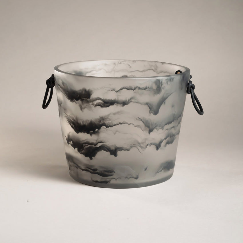 Monica Calderon Studio Champagne Bucket with Leather Handles - Elegant Wine Cooler for Parties, Weddings & Home Decor | CDMX Design