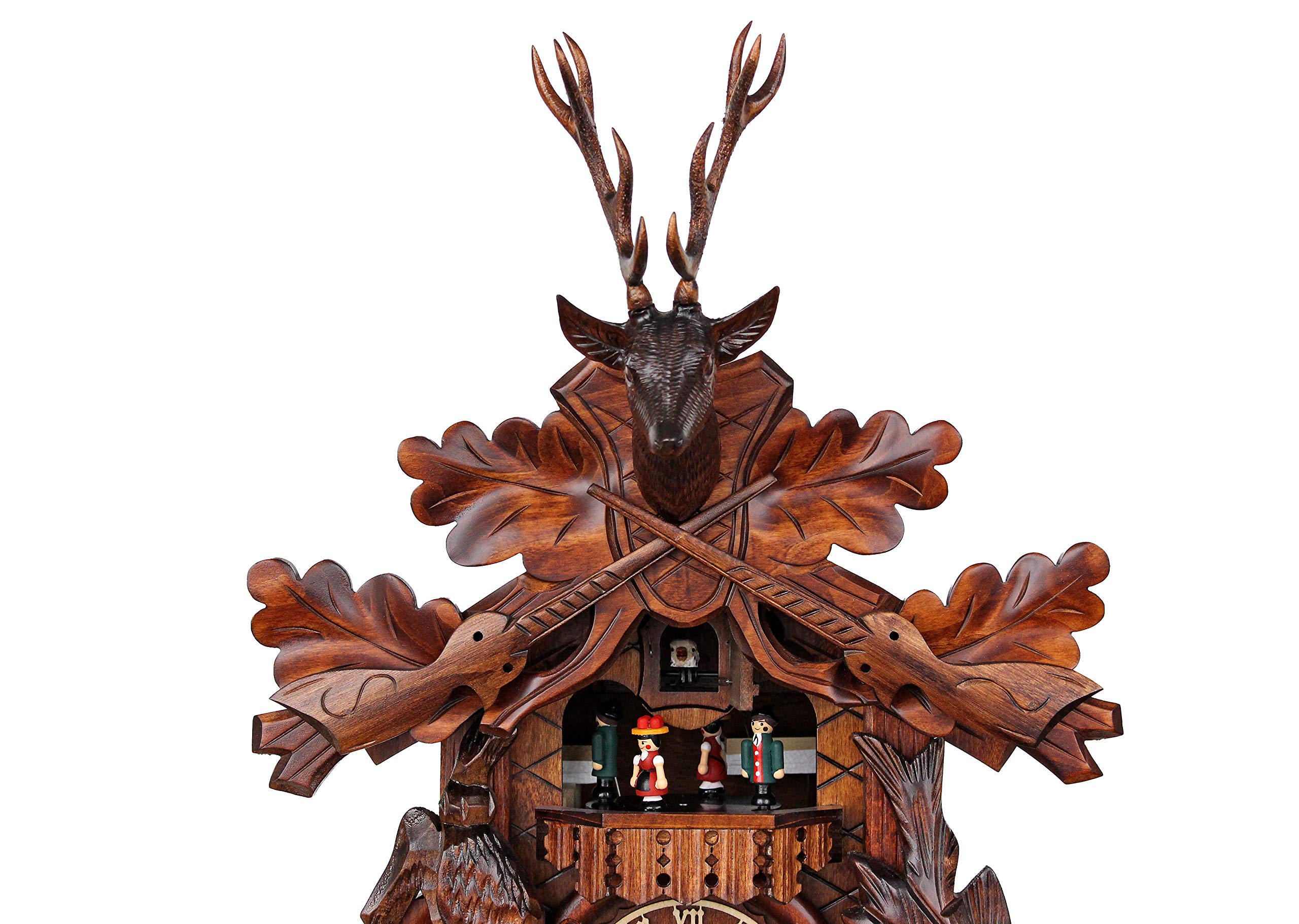Handcrafted Cuckoo Clock - After The Hunt Scene with Moving Wooden Figures | Perfect for Home Decor & Gift Giving | Traditional German-Style Wall Clock for Living Room, Office & Cabin