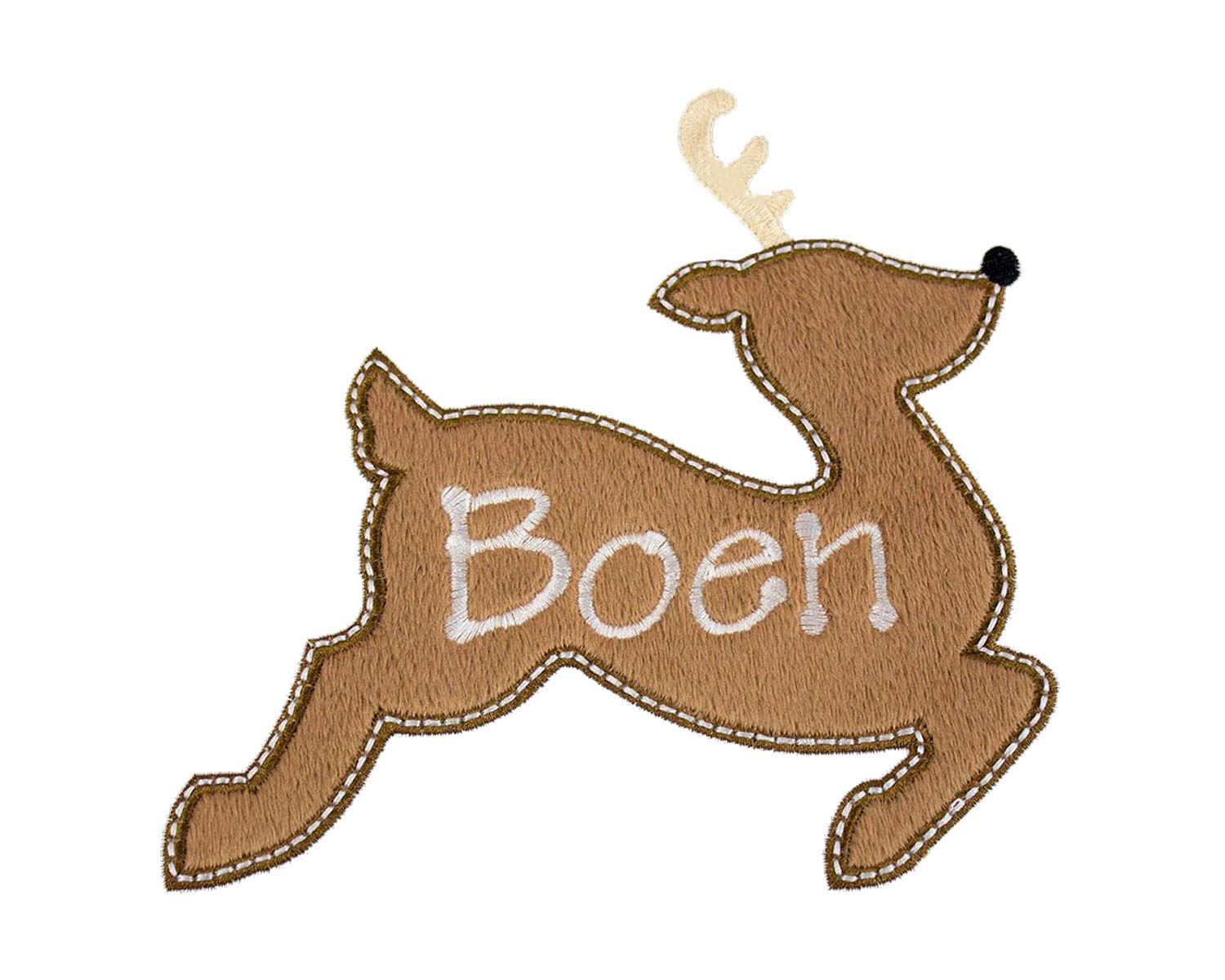 Personalized Christmas Reindeer Patch - Sew On or Iron On for DIY Holiday Decor & Gifts | Festive Apparel, Stockings & Home Decor