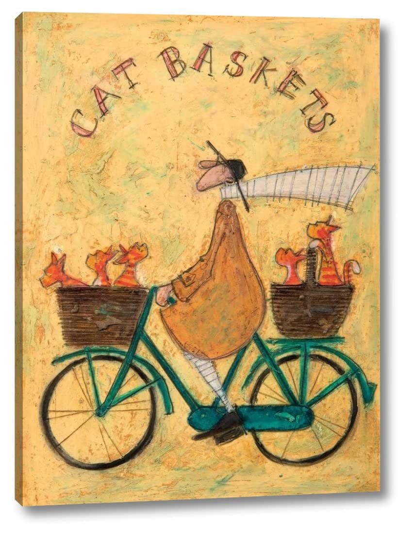 Sam Toft Cat Baskets 18x24 Inch Canvas Art Print - Gallery Wrapped Wall Decor - Ready to Hang - Perfect for Living Room, Bedroom & Office Decor