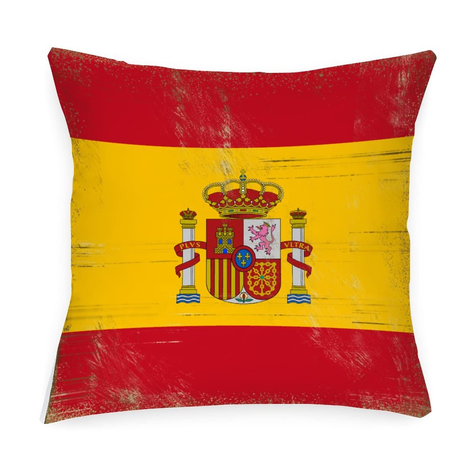 Spain Flag Accent Pillow Cover 26x26in - Waterproof Outdoor Cushion Cover for Patio, Garden & Camping | Decorative National Flag Throw Pillow Case for Sofa, Tent & Outdoor Furniture