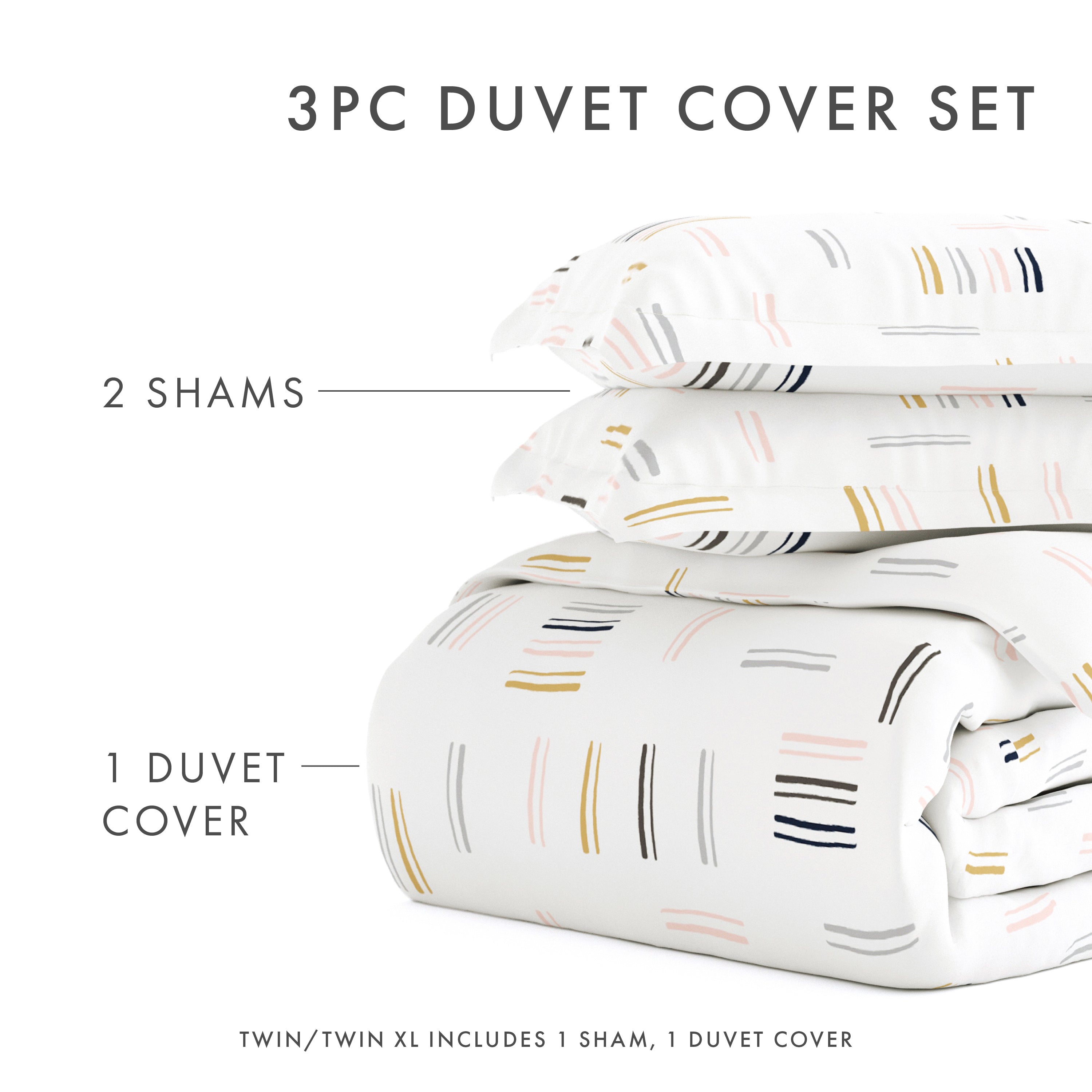 Premium 3-Piece Duvet Cover Set - Soft Bedding Set with Pillow Shams - Perfect for Master Bedroom, Guest Room & Dorm Decor