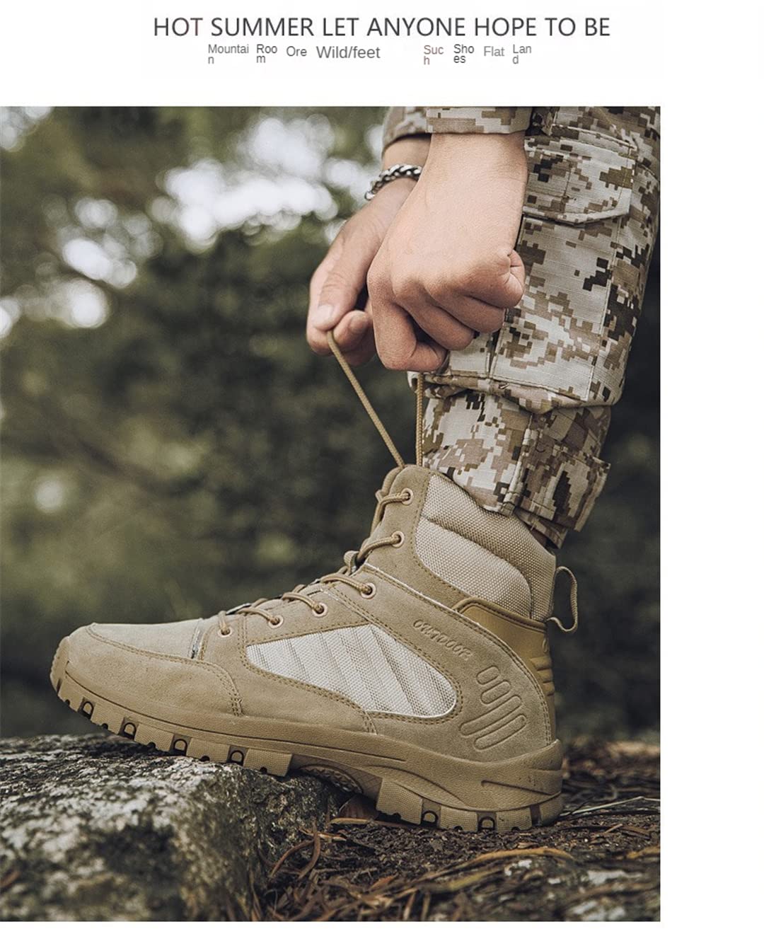 **Men's Waterproof Hiking Boots - Leather High-Top Outdoor Shoes for Autumn & Winter - Non-Slip Trekking & Mountain Climbing Boots - Ideal for Camping, Backpacking & Trail Adventures**