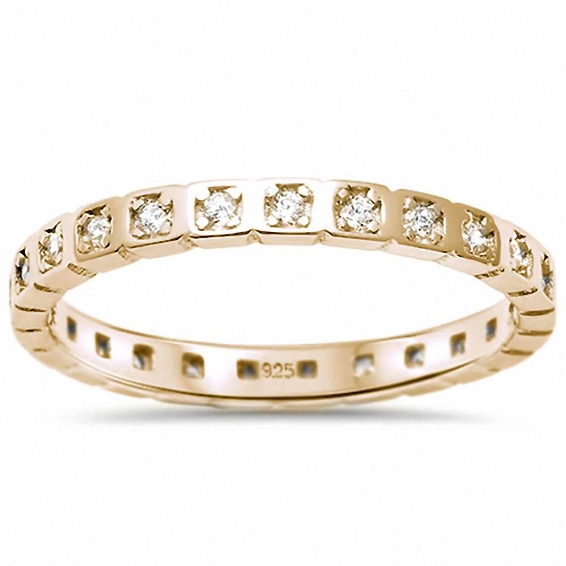 2.2mm Full Eternity Wedding Band Ring - 925 Sterling Silver for Women - Dainty Stackable Bridal Ring - Perfect for Engagement, Anniversary & Everyday Wear