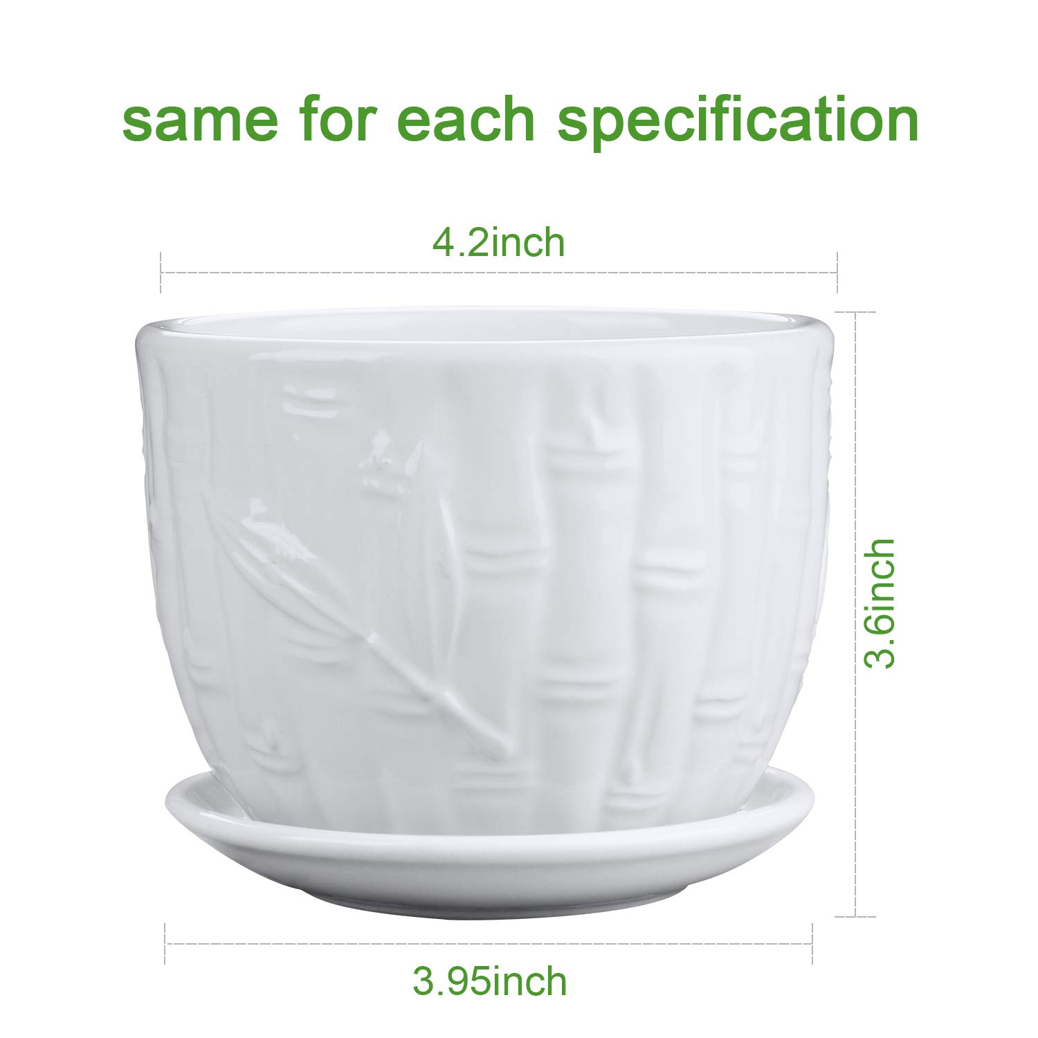 Brajttt 4 Inch White Ceramic Flower Pots with Saucers - 6 Pack Mini Cylinder Planters for Succulents, Snake Plants & Small Herbs - Perfect for Home Decor, Office Desk & Indoor Gardening