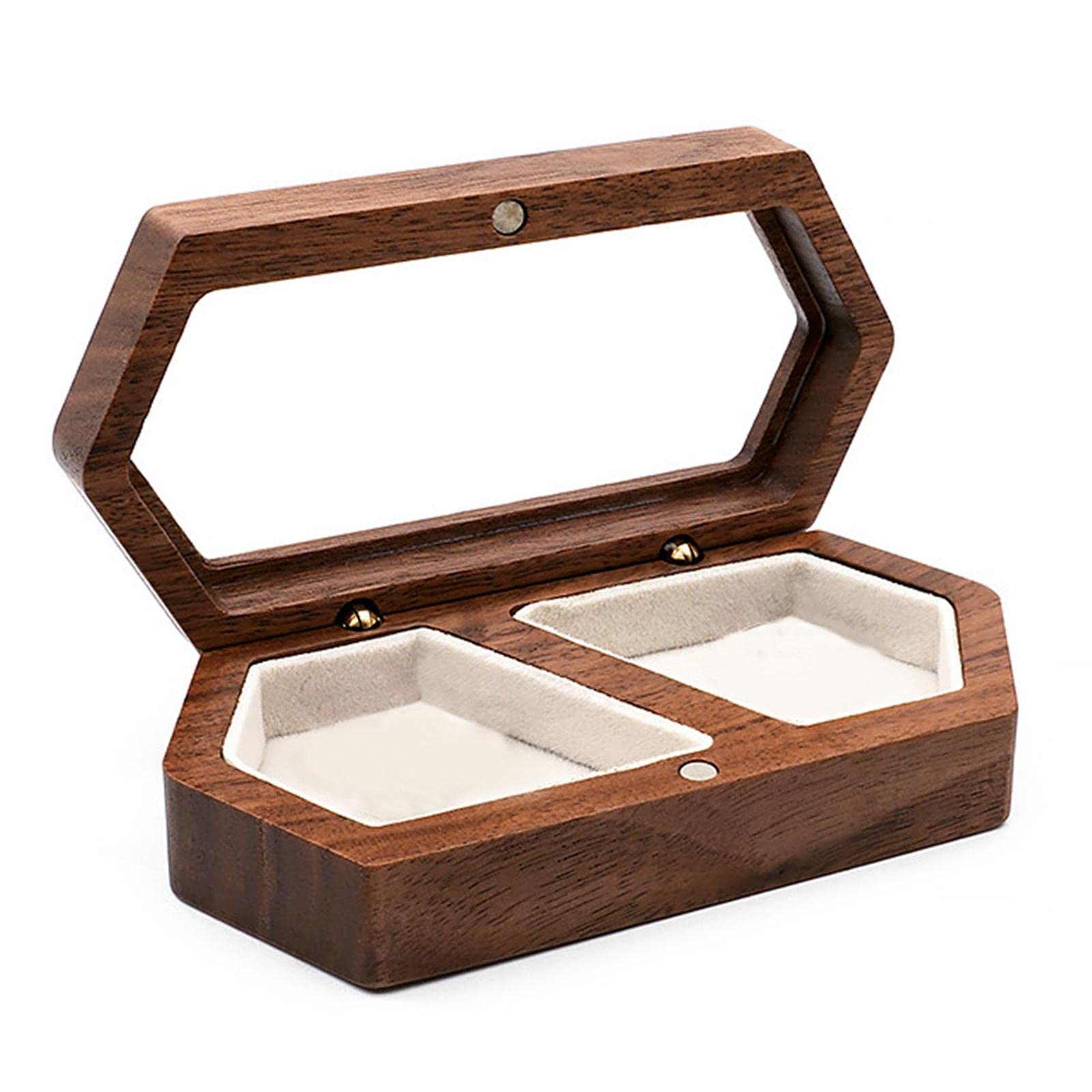 Milageto Portable Jewelry Organizer Box with Lid - Travel Jewelry Case for Rings, Necklaces, Earrings - Perfect for Wedding, Bridal Shower & Gift Giving