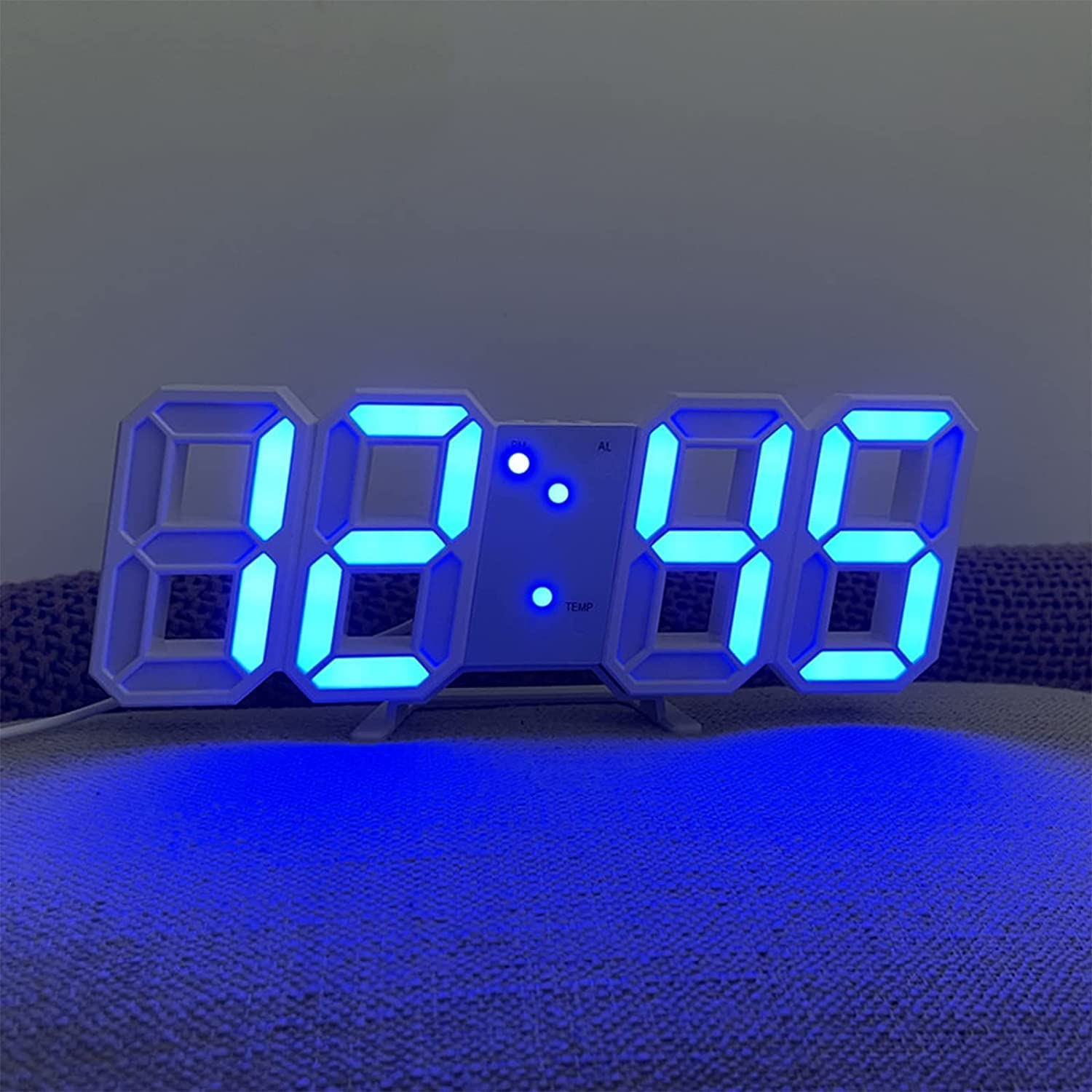 LED Digital Alarm Clock with Adjustable Brightness - Desk, Wall & Kitchen Clock with Year/Month/Day & Temperature Display - Perfect for Office, Bedroom, Nightstand & Night Light Use