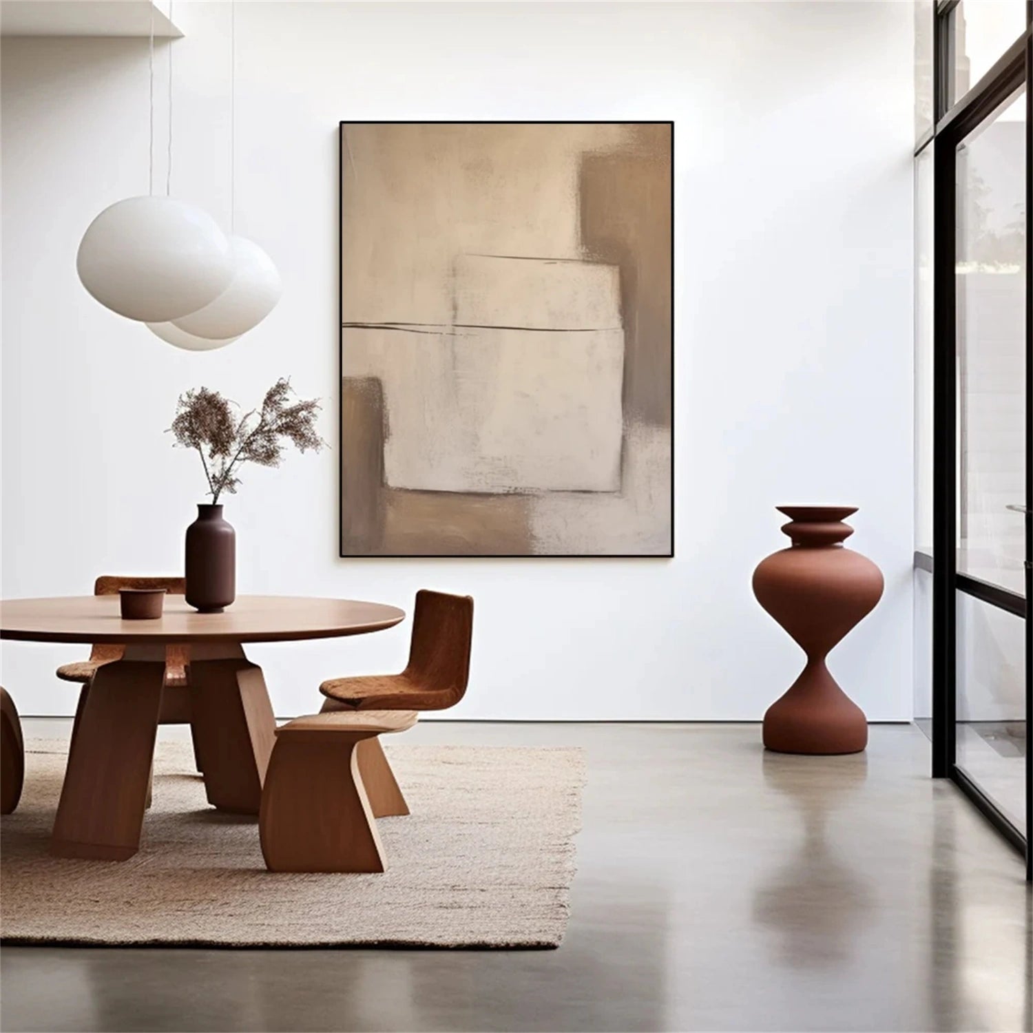Beige & Brown Abstract Wall Art Print #BB148 - Modern Home Decor for Living Room, Bedroom & Office