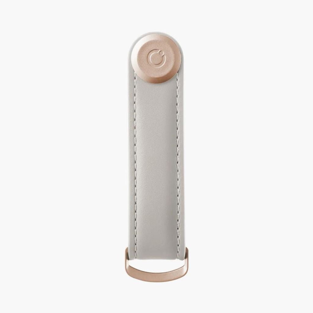 Orbitkey Leather 2.0 Key Organizer - Premium Minimalist Key Holder for Keys, Cards & Cash | Stone Grey | Compact & Durable Everyday Carry (EDC) Accessory for Home, Office & Travel