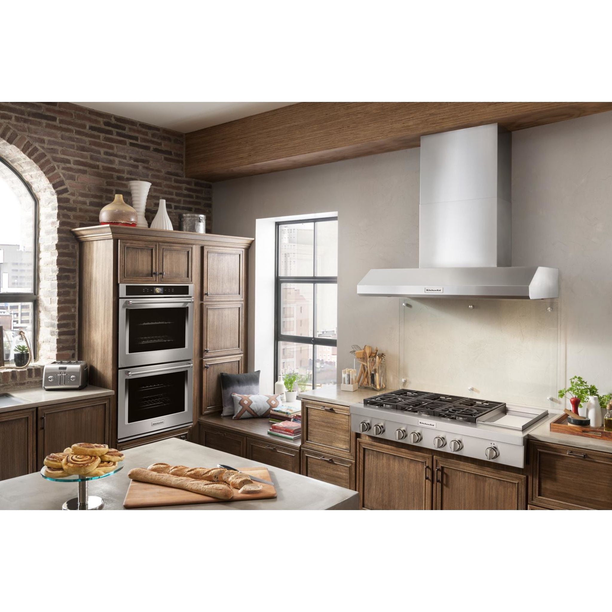 KitchenAid 48 Inch 5 Burner Gas Cooktop with Continuous Grates - Stainless Steel (KCGC558JSS) | Perfect for Home Chefs & Modern Kitchens