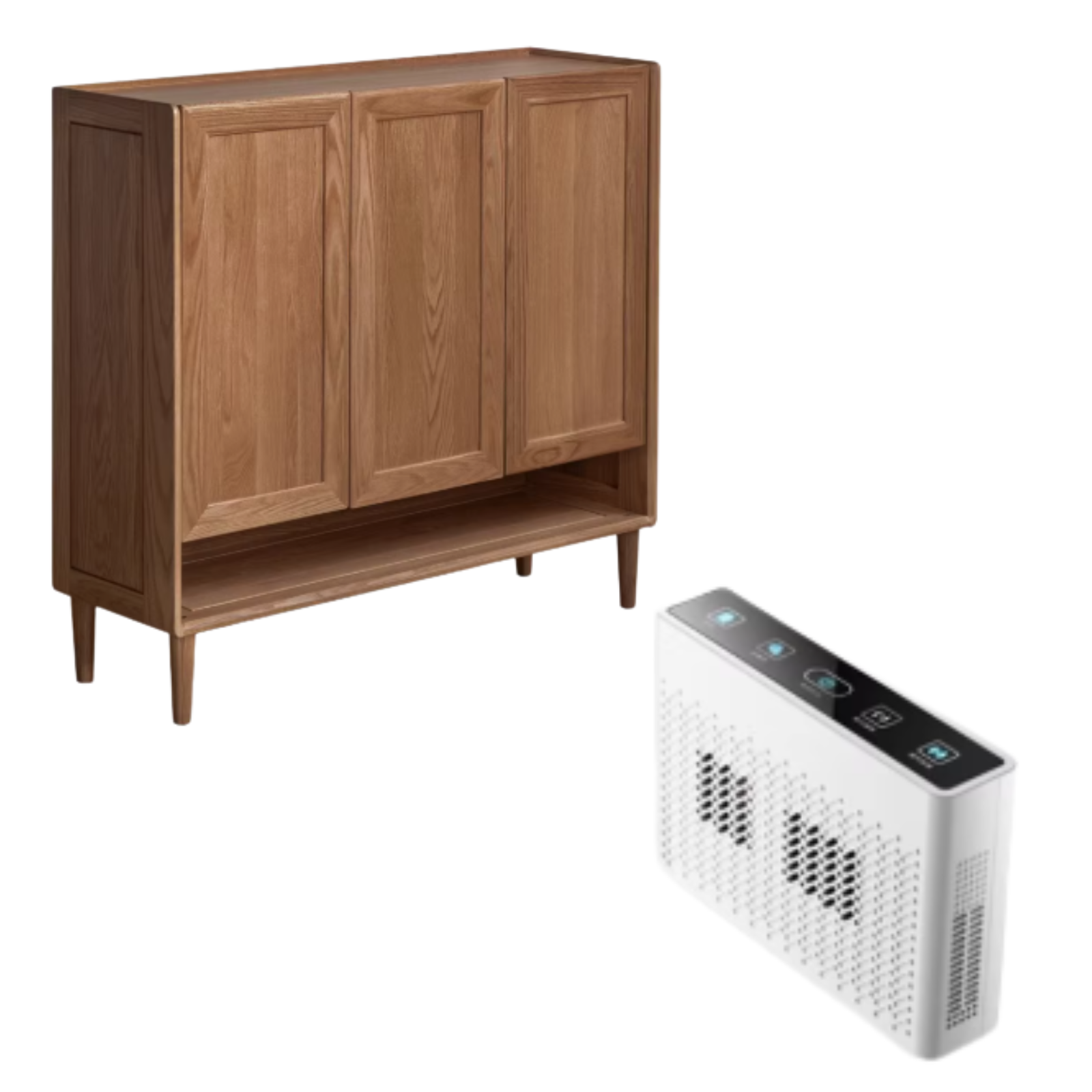 Solid Oak Wood Shoe Storage Cabinet with Bench - Entryway Shoe Organizer for Hallway, Living Room & Bedroom - Perfect for Changing Shoes & Organizing Footwear