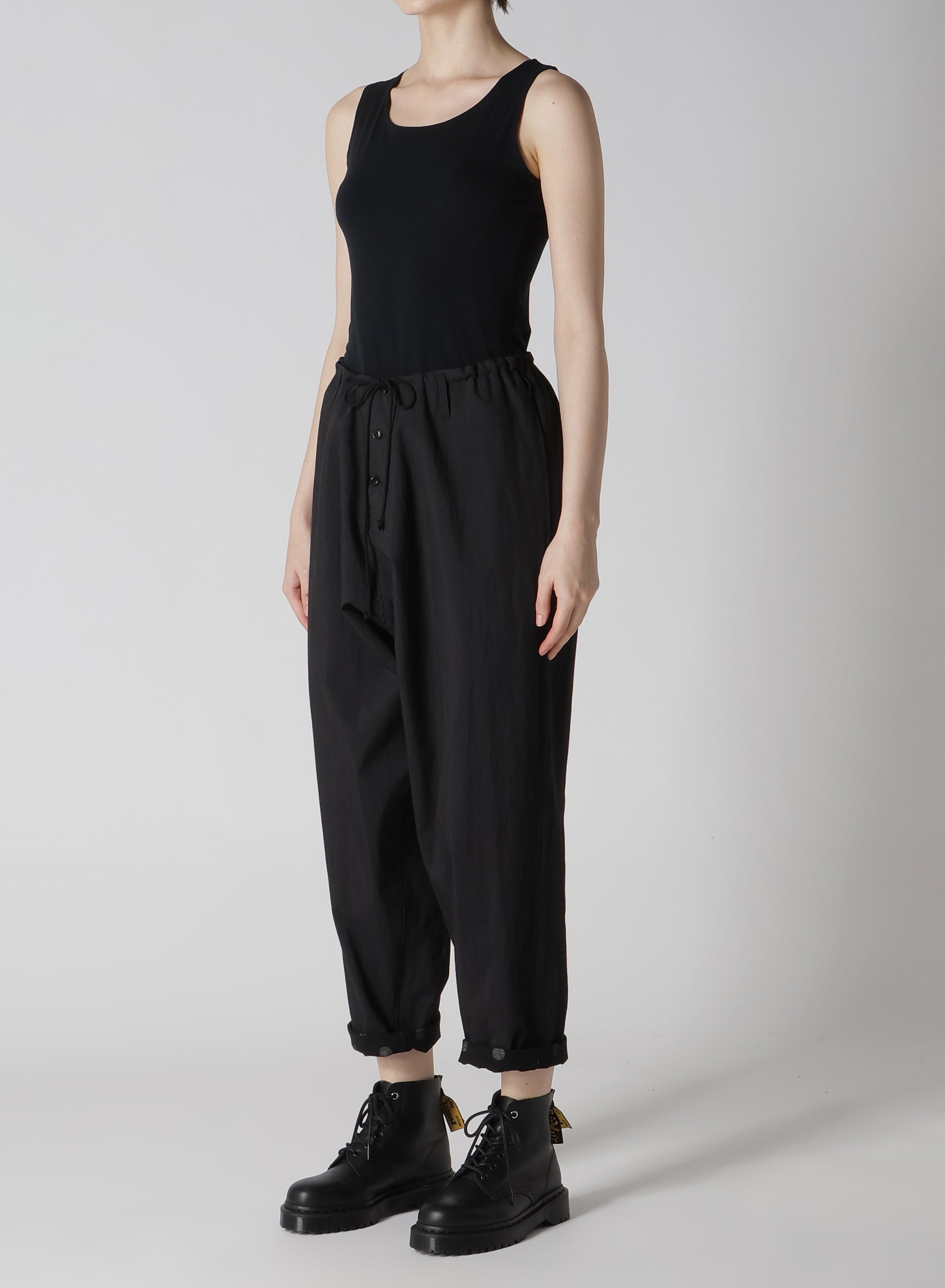 C/NY Gabardine YS Stitch Sarouel Pants - Trendy High Waist Loose Fit Trousers for Men & Women | Perfect for Streetwear, Casual Outfits, and Fashion Styling