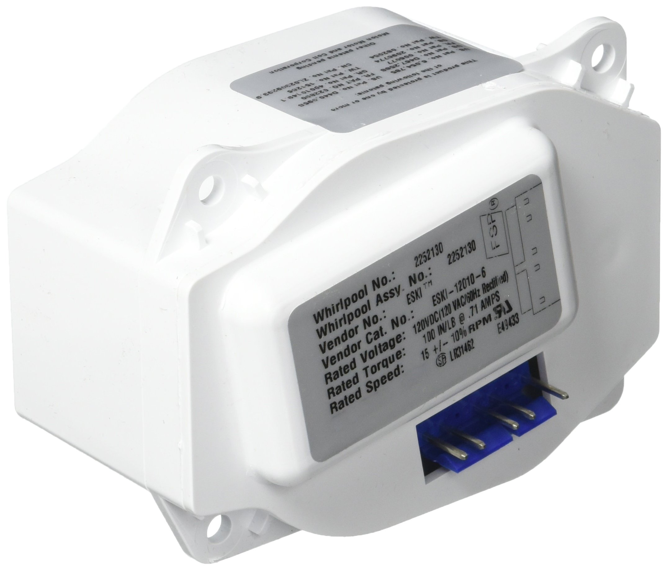 Whirlpool 2252130 Replacement Ice Dispenser Motor - Compatible with Refrigerators - White - Perfect for Kitchen Appliance Repair & DIY Home Maintenance