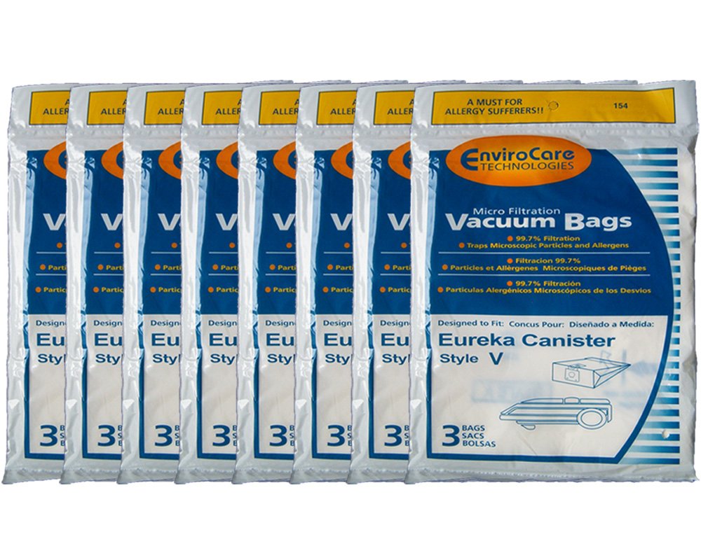 Eureka Allergy Style V Vacuum Bags - Compatible with Power Team Powerline Canister Vacuums (Models 6700, 6800, 6865, 8000, 8200, 8900, 52358, 52358-12, 576898-12, 54923-10) - Filteraire Replacement Bags for Home Cleaning System - Perfect for Allergy Sufferers & Deep Cleaning