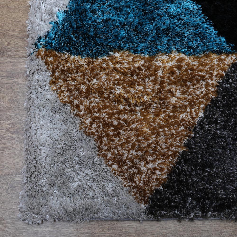 Handmade Diagonal Hand Tufted Wool Area Rug - Soft Non-Slip Living Room Carpet for Bedroom, Dining Room, Home Decor