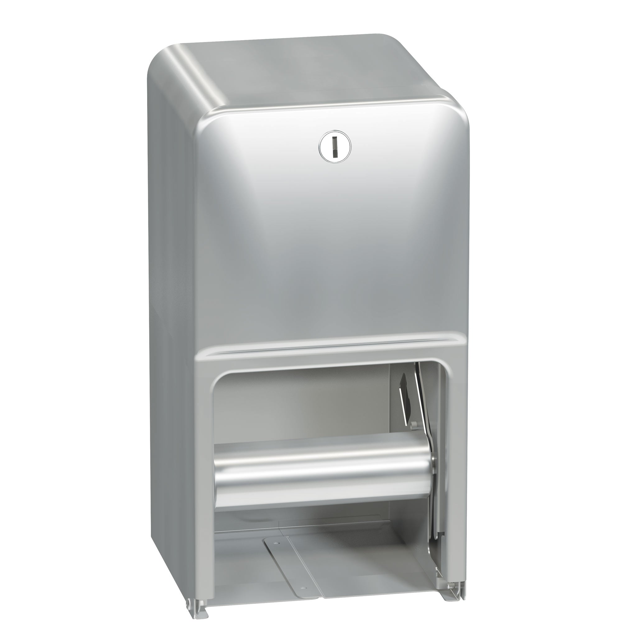 Bradley 5A10 11 Bradex Dual Roll Toilet Paper Holder - Wall Mounted Satin Finish for Bathroom & Restroom Organization