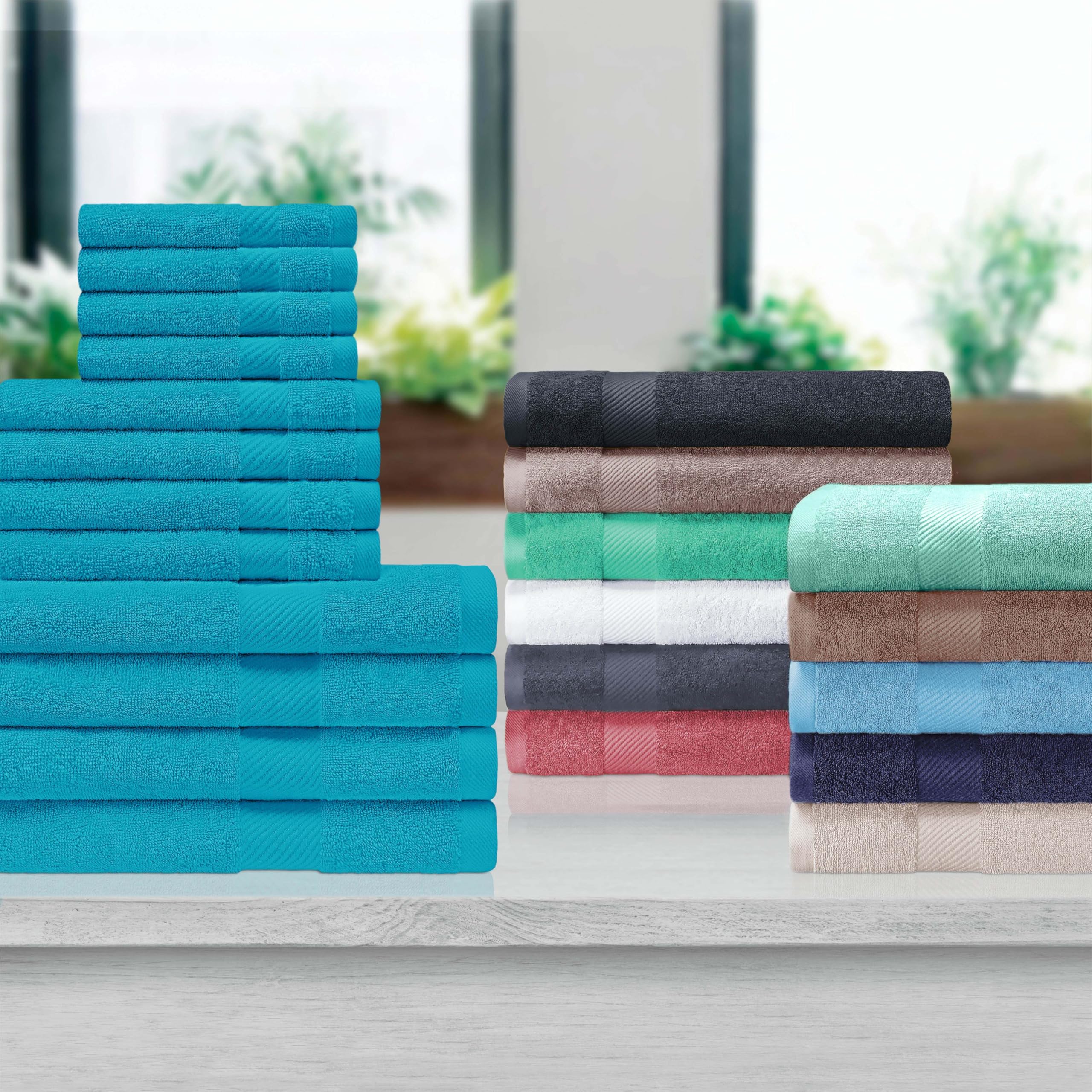 Premium 500 GSM Egyptian Cotton Bath Towel Set - Ultra Absorbent, Eco-Friendly & Soft (Set of 4) | Luxury Spa, Bathroom & Beach Towels by Blue Nile Mills