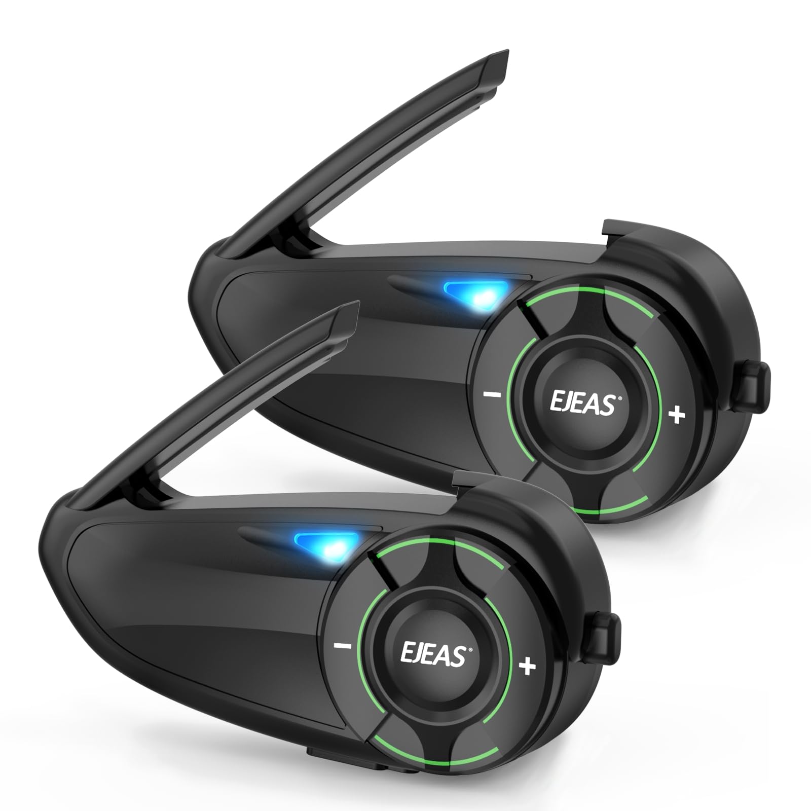 SolaMr Q8 Bluetooth Motorcycle Helmet Intercom Headset - 230 Hours Standby, 6-Way Mesh Communication, Audio Multitasking, Noise Cancellation, Music Sharing & FM Radio (2 Pack) - Perfect for Group Rides, Commuting & Adventure Touring