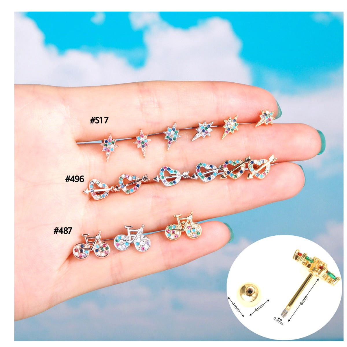 20G Tiny Heart Cartilage Stud Earrings - Surgical Steel Helix Tragus Piercing Jewelry for Women | Perfect for Everyday Wear & Special Occasions