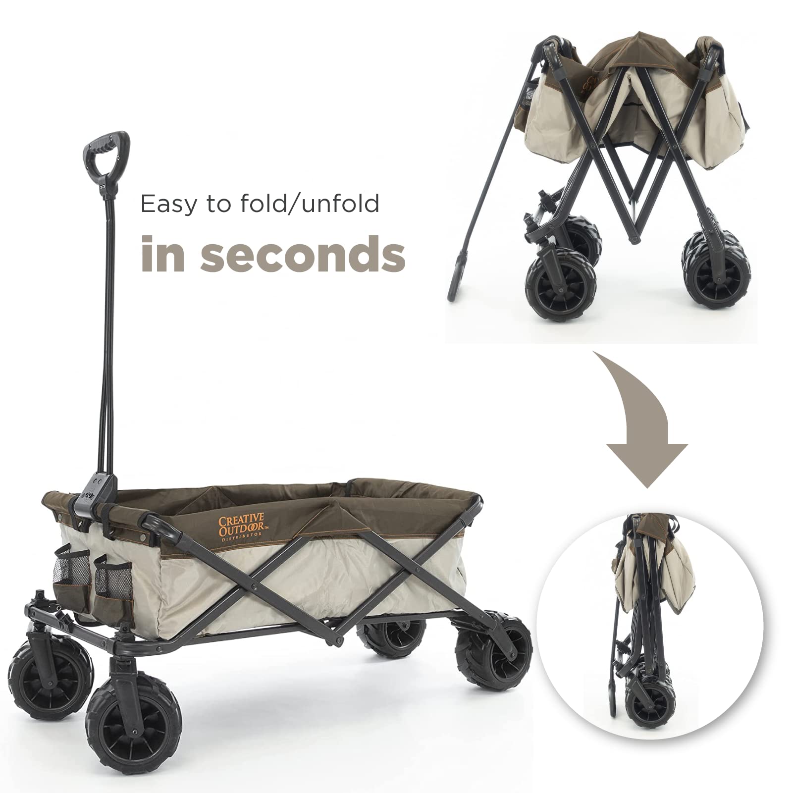 Best Collapsible Outdoor Wagon for Kids - All Terrain Push Pull Stroller Cart with Foldable Design | Perfect for Beach, Park, Garden, Camping & Sports Activities | Durable Cargo Carrier for Family Outings