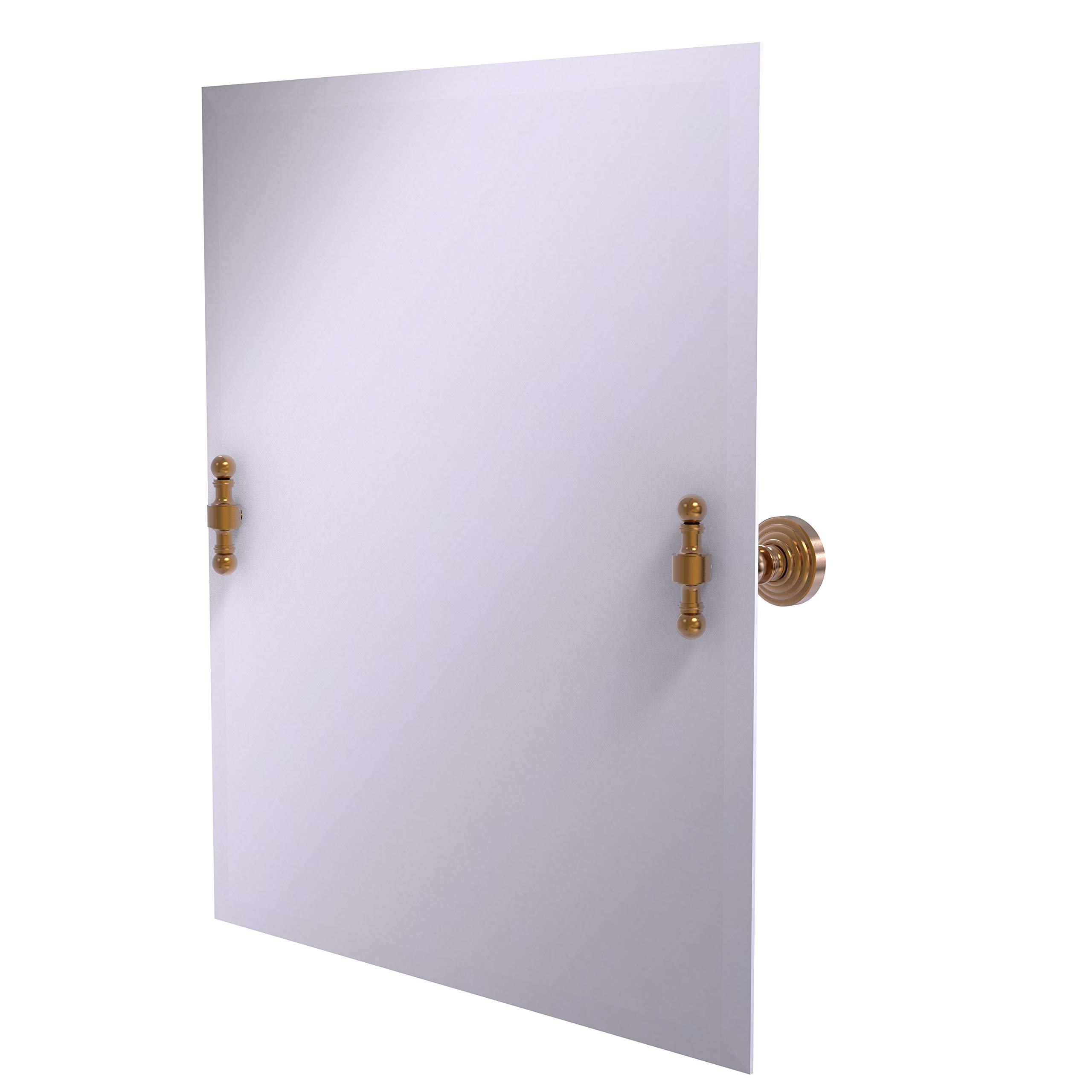 Allied Brass RW-92 Frameless Rectangular Tilt Beveled Edge Wall Mirror in Brushed Bronze - Perfect for Bathroom, Bedroom, and Entryway Décor