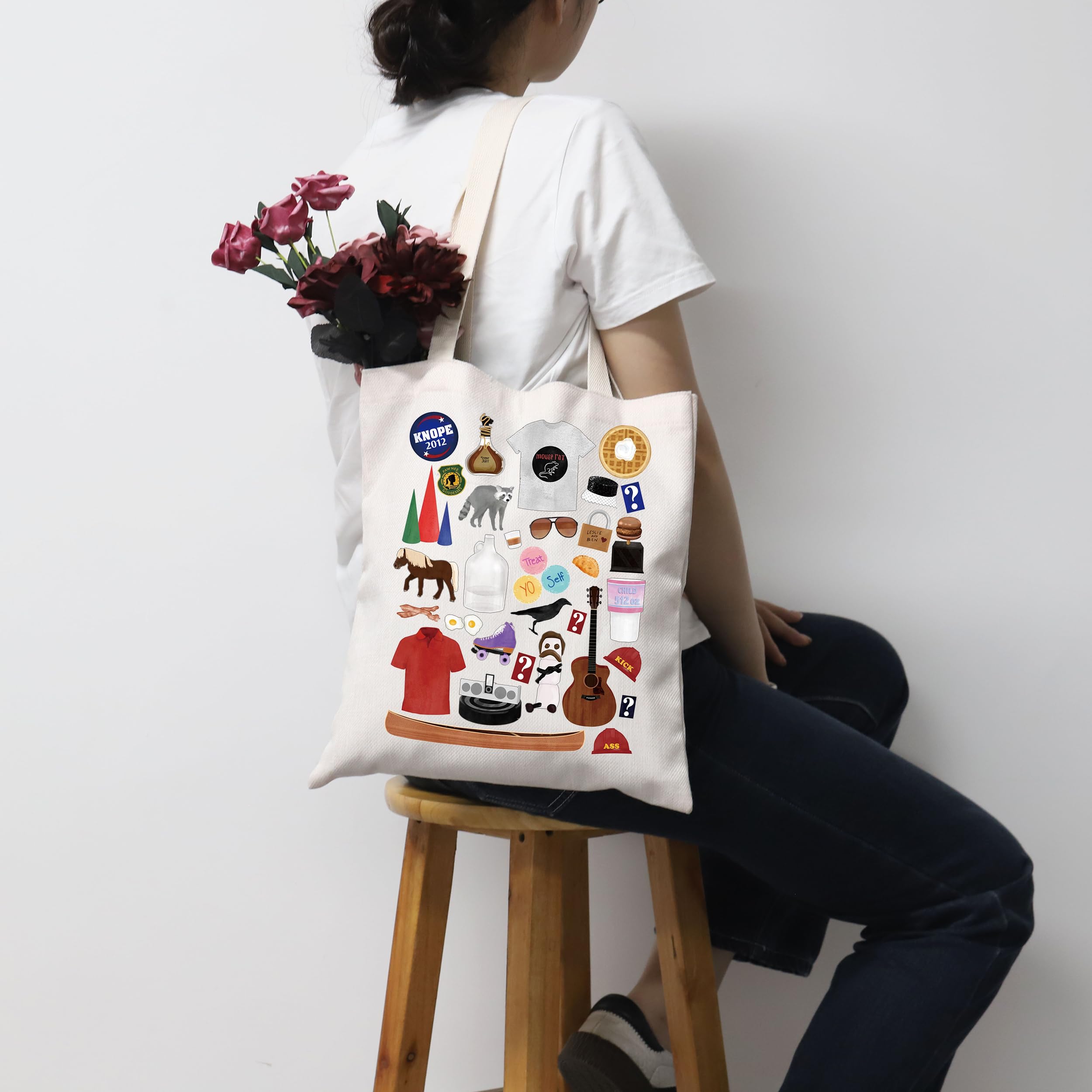 Parks and Recreation TV Show Inspired Tote Bag - Official Merchandise Gift for Parks & Rec Fans - Perfect for Grocery Shopping, Beach Trips & Work Commutes