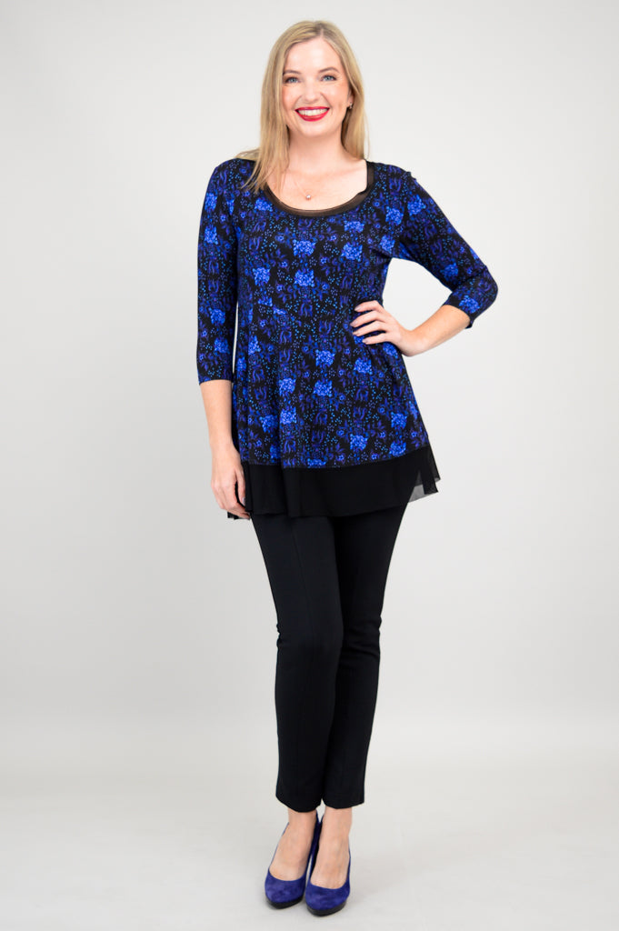 Flora Top - Rosemary & Bamboo Print Women's Blouse | Final Sale | Perfect for Casual Outings, Office Wear & Summer Fashion
