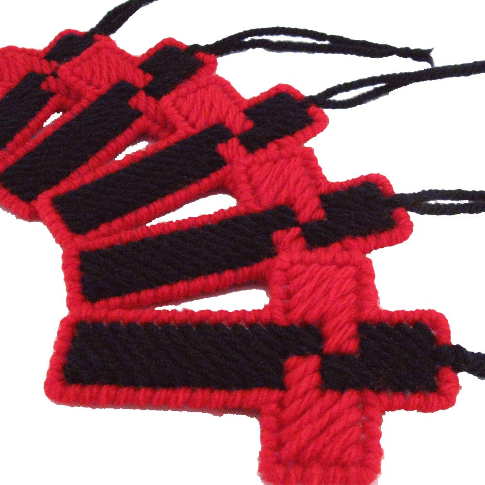 Red and Black Christian Cross Ornaments - Religious Home Decor for Christmas Tree, Wall Hanging, Gift Giving & Church Events
