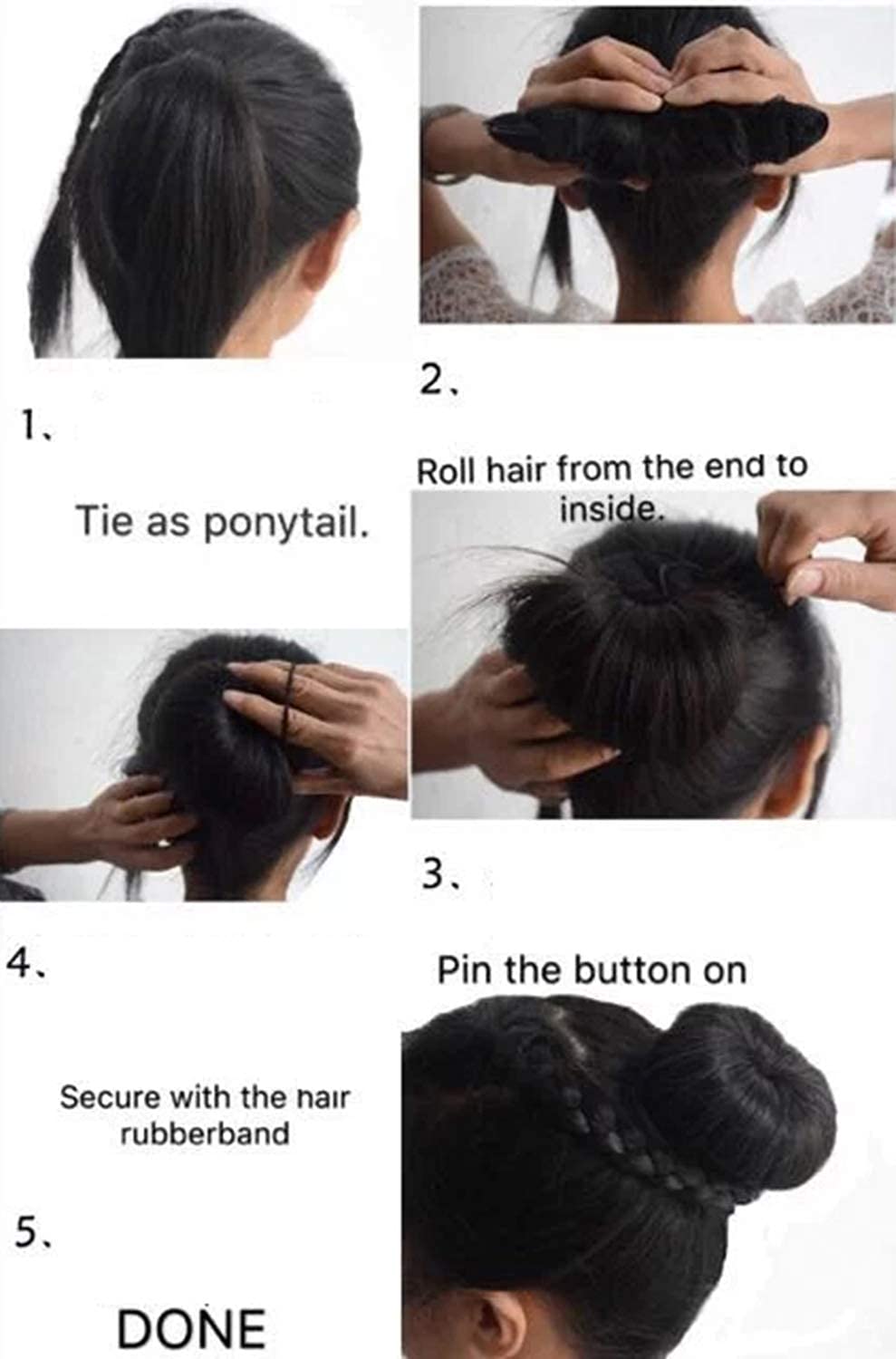 Premium Baal Hair Stuffing & Juda Maker for Women & Girls - Black (Pack of 2) | Perfect for Traditional Indian Hairstyles, Weddings & Festivals