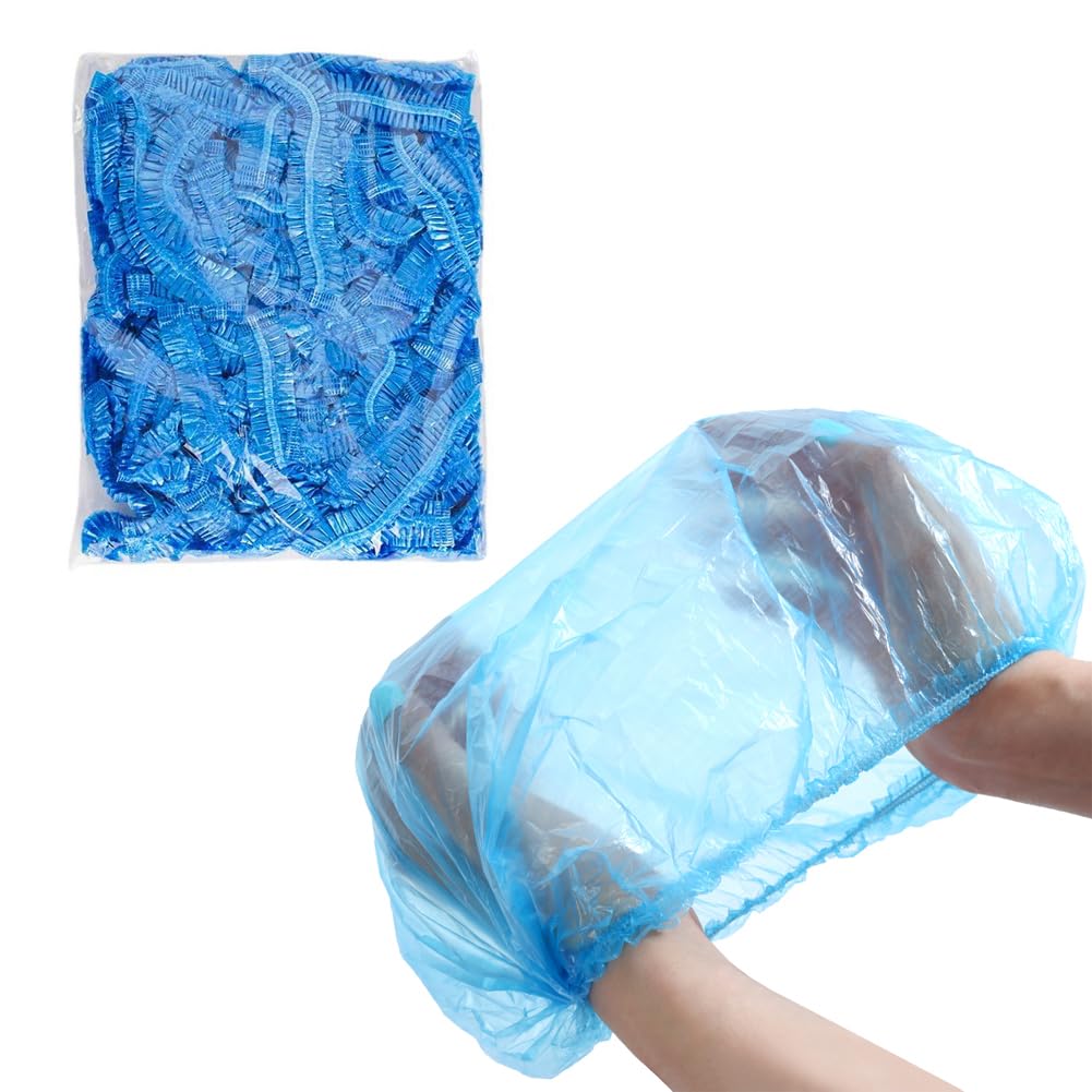 AKOAK 100 PCS Waterproof Shower Caps - Transparent, Thickened for Travel & Home Use
