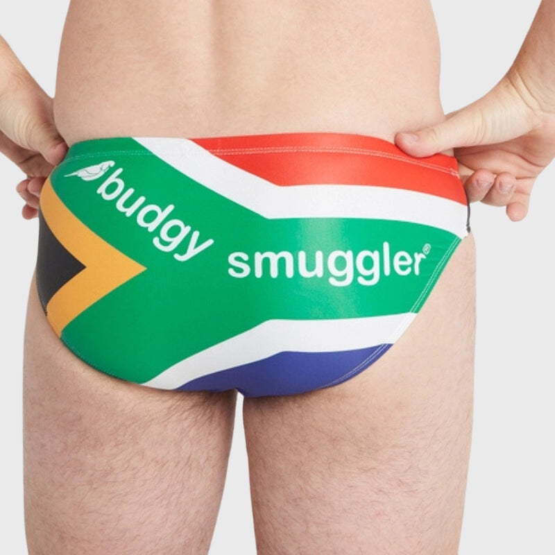 Budgy Smuggler Spring Boxers - South Africa Flag Print Swimwear | Perfect for Beach, Pool & Summer Vacations