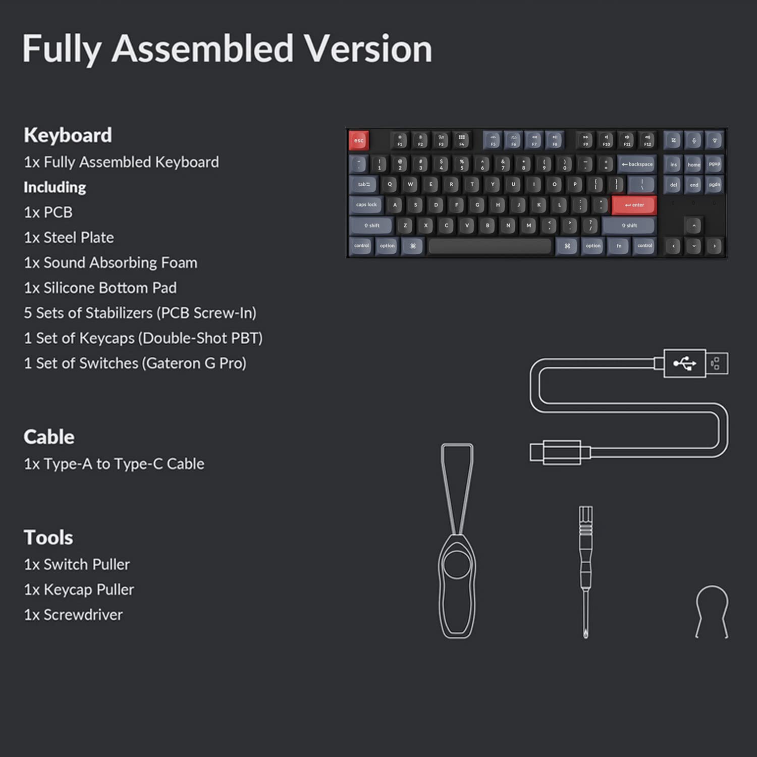 Keychron K8 Pro Wireless Mechanical Keyboard - Hot-Swappable TKL Custom Programmable with Gateron G Pro Red Switch, White Backlit PBT Keycaps for Mac Windows Linux | QMK/VIA Support | Perfect for Gaming, Coding & Office Work