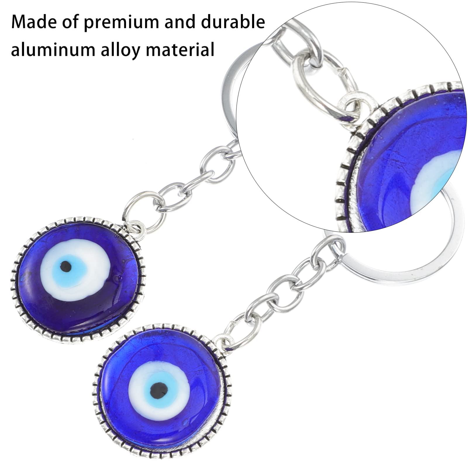 Evil Eye Keychain - Blue Amulet Pendant for Car & Home (2pcs)