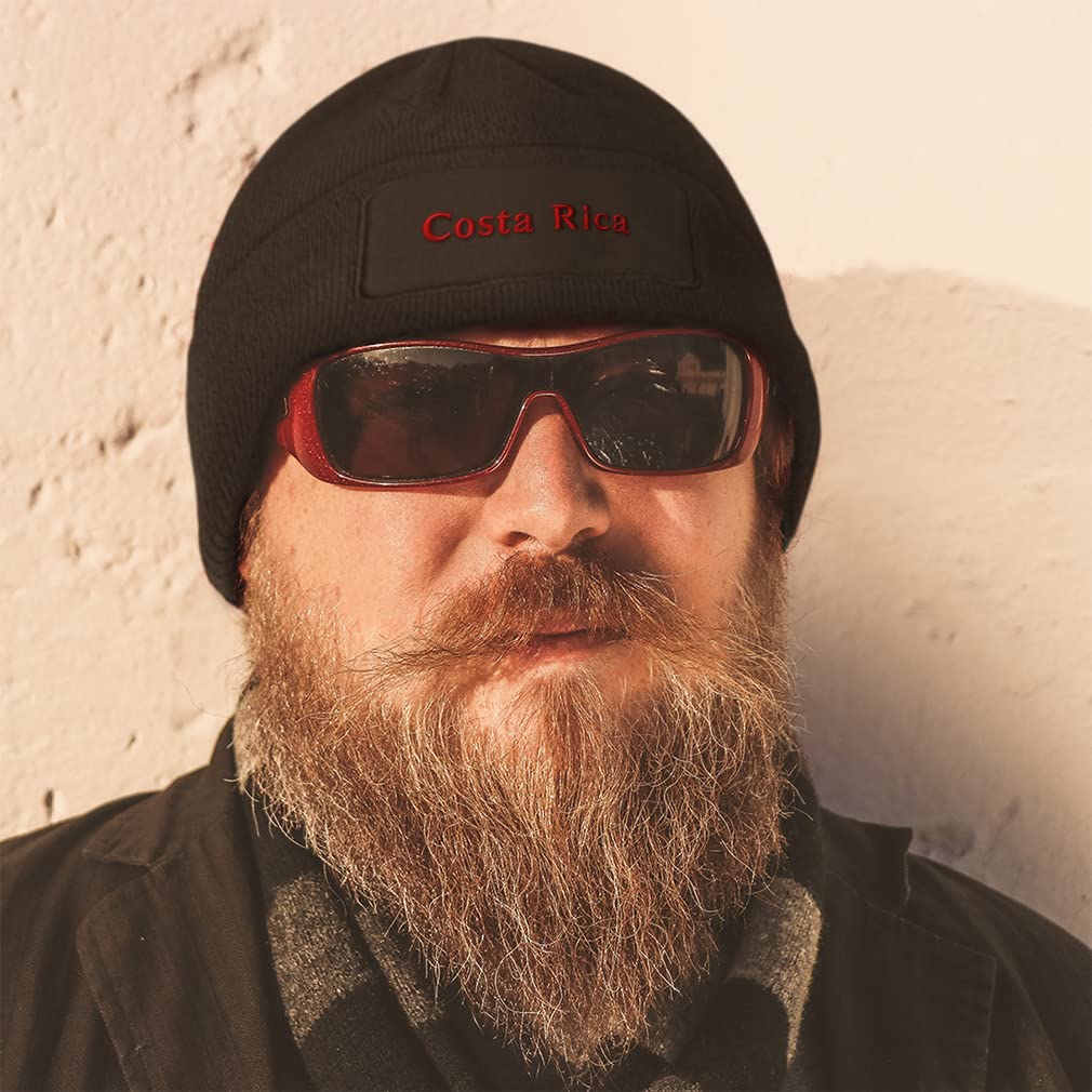 Warm Acrylic Patch Beanie for Men & Women - Costa Rica Love Winter Skull Cap Hat - Perfect for Cold Weather, Outdoor Activities & Casual Wear