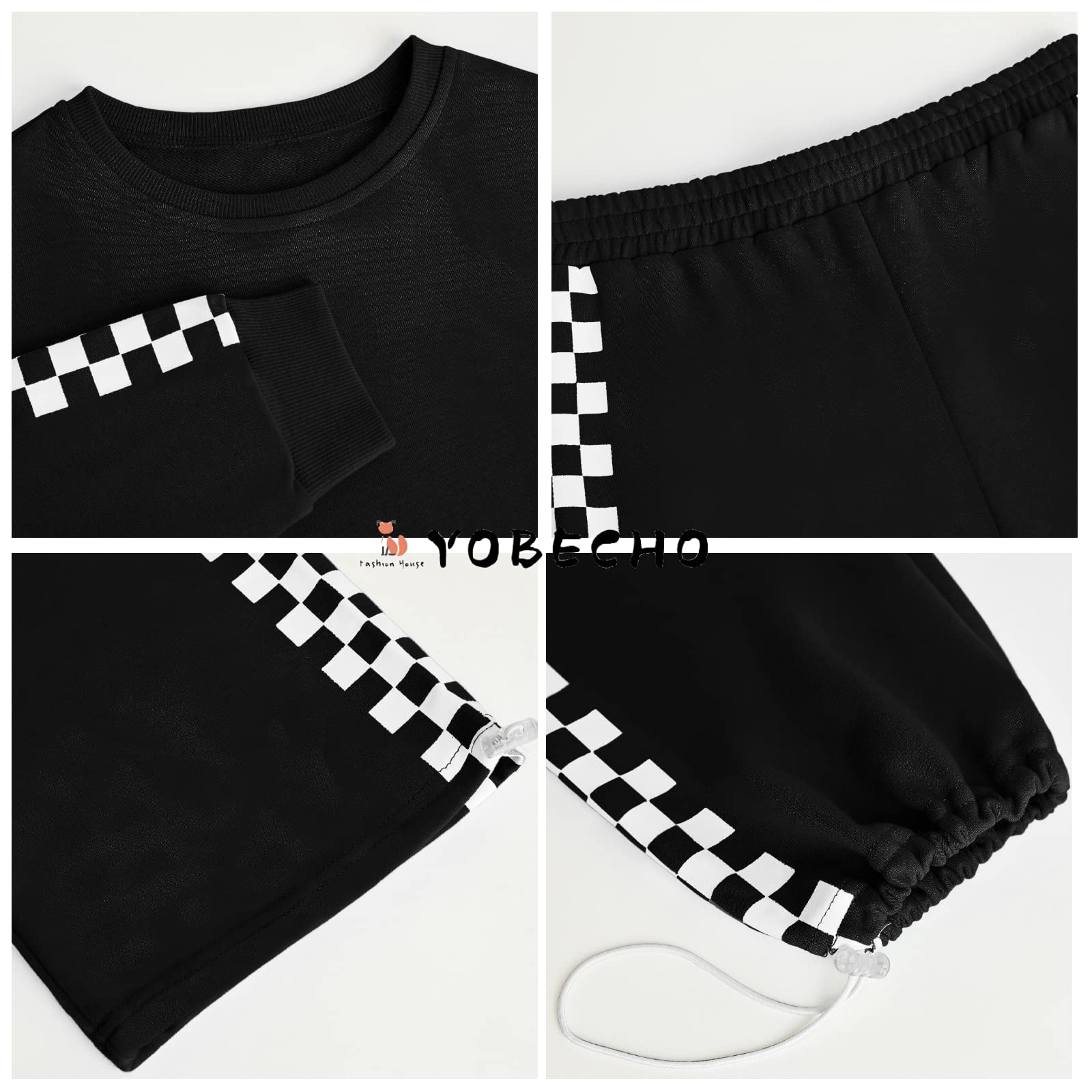 YOBECHO Girls 2-Piece Long Sleeve Sweatshirt & Sweatpants Set - Fashion Kids Outfit for Ages 5-14 | Cozy Playdate & School Wear