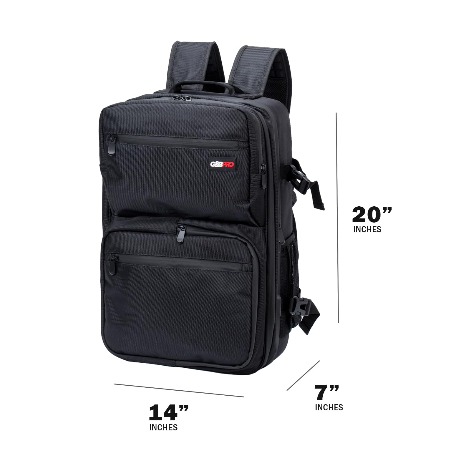 G&BPRO Full Size Backpack with Extending Tray System - All-in-One Mobile Workstation Travel Bag for Laptops, Tools & Photography Gear | Perfect for Digital Nomads, Photographers & Business Travelers