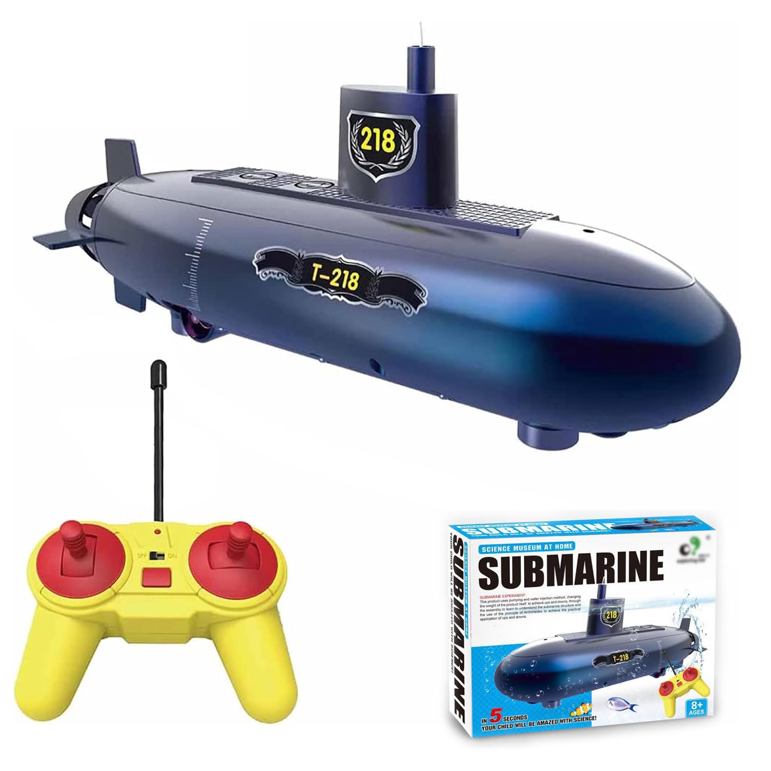 Mini RC Submarine Toy - 6 Channel 2.4GHz DIY Remote Control Boat with Torpedo Launcher | Underwater Military Model Warship for Kids & Adults | Perfect for Pool, Lake & Ocean Play