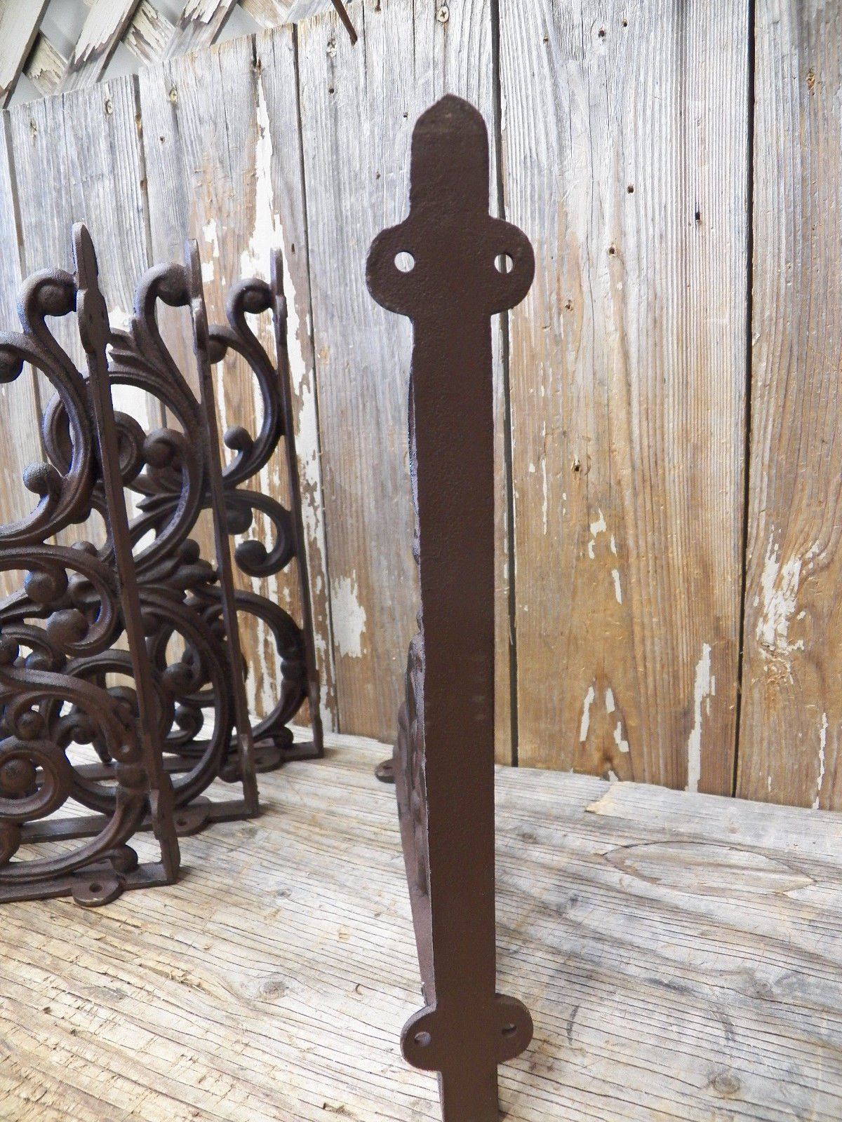 Heavy Duty Cast Iron Shelf Brackets 13x13 Inch - Set of 4 Rustic Industrial Style Brackets for Floating Shelves, Bookshelves & Home Decor