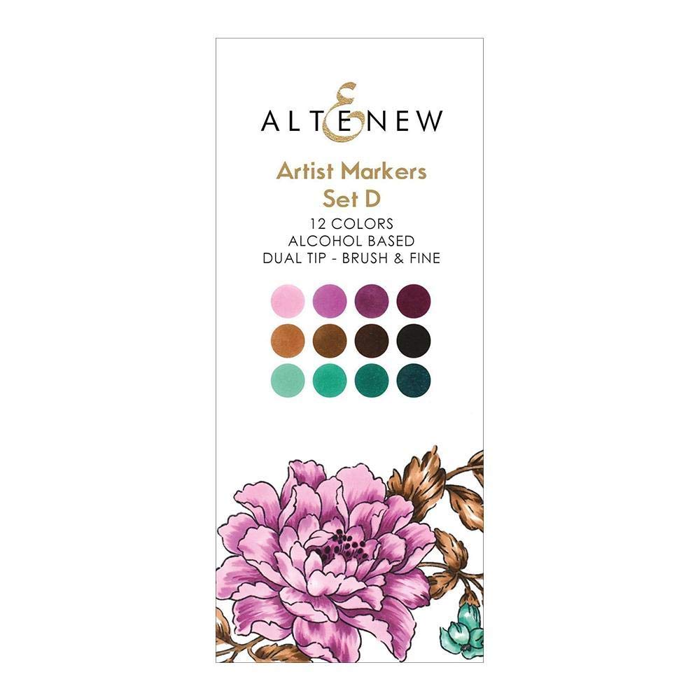 Altenew Rock Garden Artist Alcohol Markers Set D - 12 Premium Dual-Tip Alcohol-Based Markers in Purple, Lavender, Lilac & Tea Brown Shades - Perfect for Adult Coloring Books, Manga Art, Bullet Journaling & Calligraphy