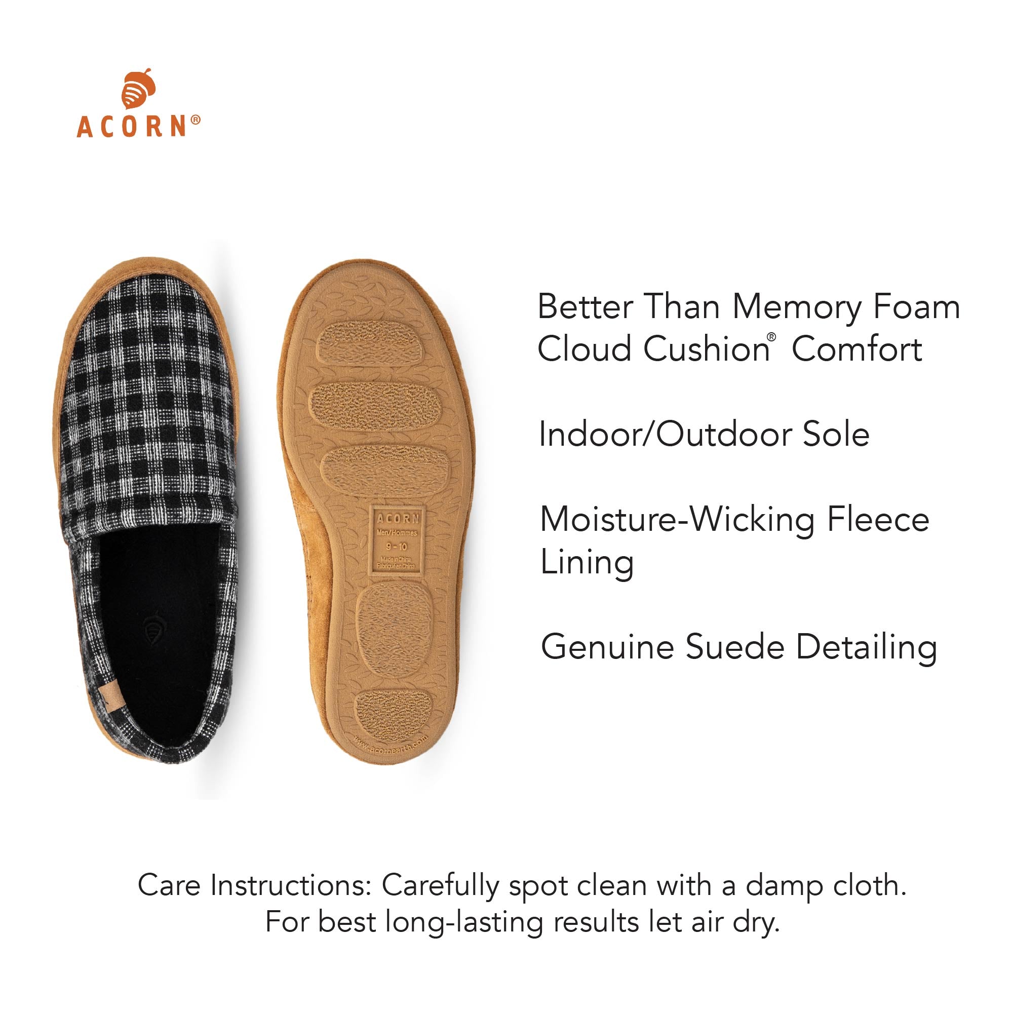 Men's Classic Moccasin Slippers - Soft Indoor/Outdoor House Shoes for Comfort & Style - Perfect for Home, Travel & Relaxation