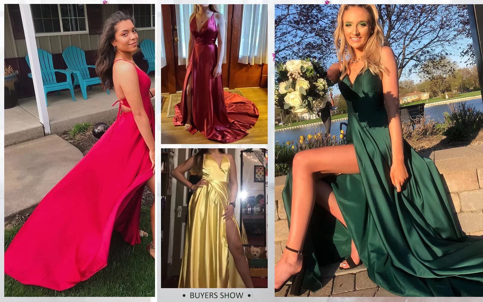 Elegant V-Neck Satin Prom Dress with High Slit - Sleeveless Long Evening Gown for Women | Formal Wedding Guest Dress in Orange | Size 18W | Perfect for Homecoming, Cocktail Parties & Special Occasions