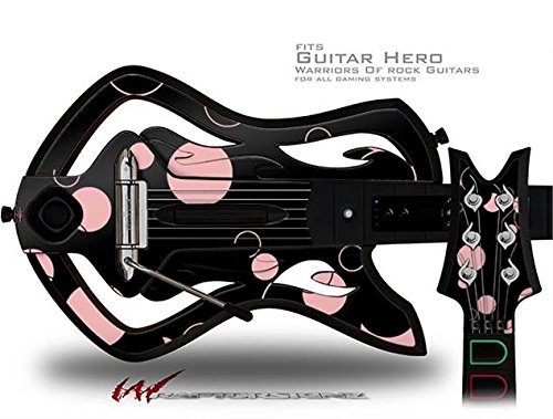 Black and Pink Dots Decal Skin for Warriors of Rock Guitar Hero Guitar - Custom Vinyl Sticker Wrap - Perfect for Gaming, Concerts, and Collectors (Guitar Not Included)