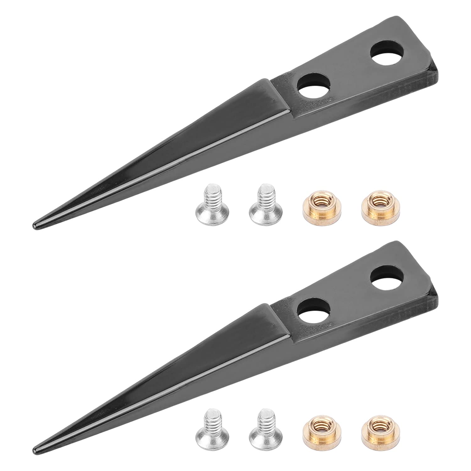 Bettomshin Straight Pointed Ceramic Tweezers Tips - Heat Resistant & Non-Conductive Replacement Heads (2 Pairs, Black) for Precision Electronics Repair, Jewelry Making, and Crafting