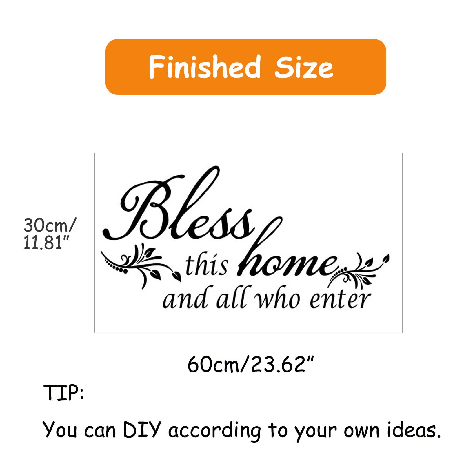 Waterproof Wall Stickers - Removable Vinyl Decals for Home Decor - Bless This Home