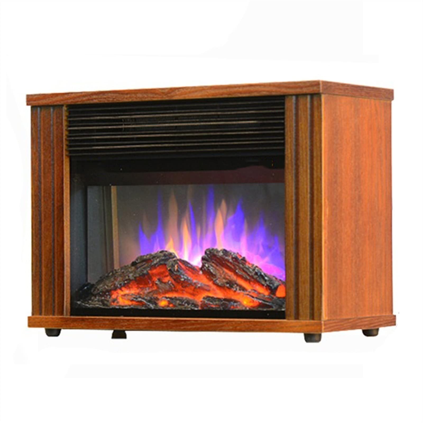UNNS Portable Electric Fireplace Heater - 900W/1800W Space Heater with 3D Flame Effect & Vintage Wood Frame - Perfect for Living Room, Bedroom, Office & Winter Heating