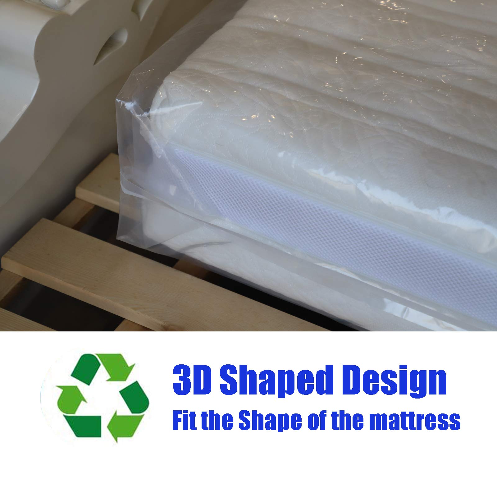2 Packs Heavy Duty Mattress Bags for Moving & Storage - 4 Mil Thick Tear & Puncture Resistant Polyethylene Plastic Cover Protector (Twin & XL Twin Size) - Perfect for Home Moving, College Dorm Storage & Long-Term Protection